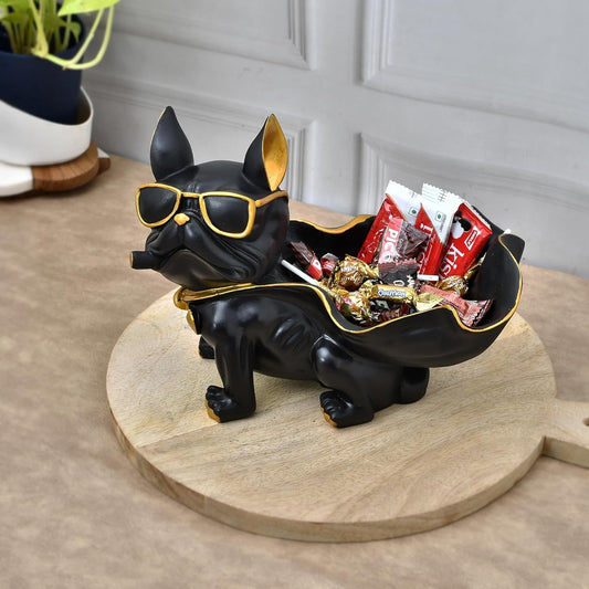 Cool Bull Dog Showpiece for Home Decor Poly Resin Showpiece & Office Decor Showpiece (Multicolor), Resin | Height 9" inch.
